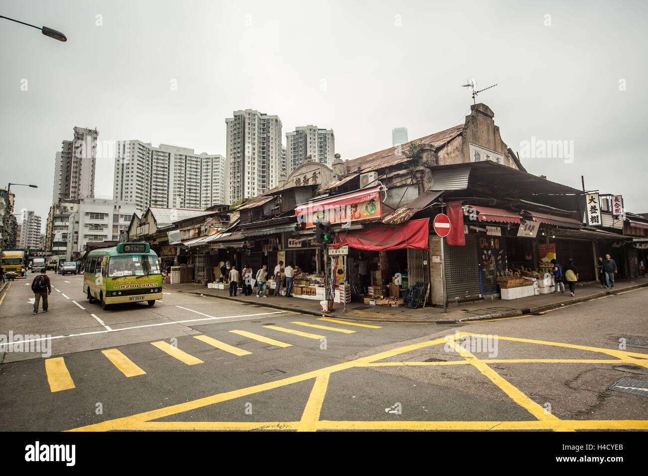 Asien, China, Hong Kong, Kowloon, Yau Ma Tei, Markt, Rekultivierung Street Stockfoto