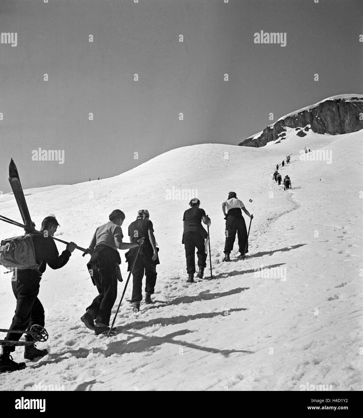 Ein Ausflug Nach Mittelberg in Österreich, 1930er Jahre Deutsches Reich. Eine Reise nach Mittelberg in Österreich, Deutschland der 1930er Jahre. Stockfoto