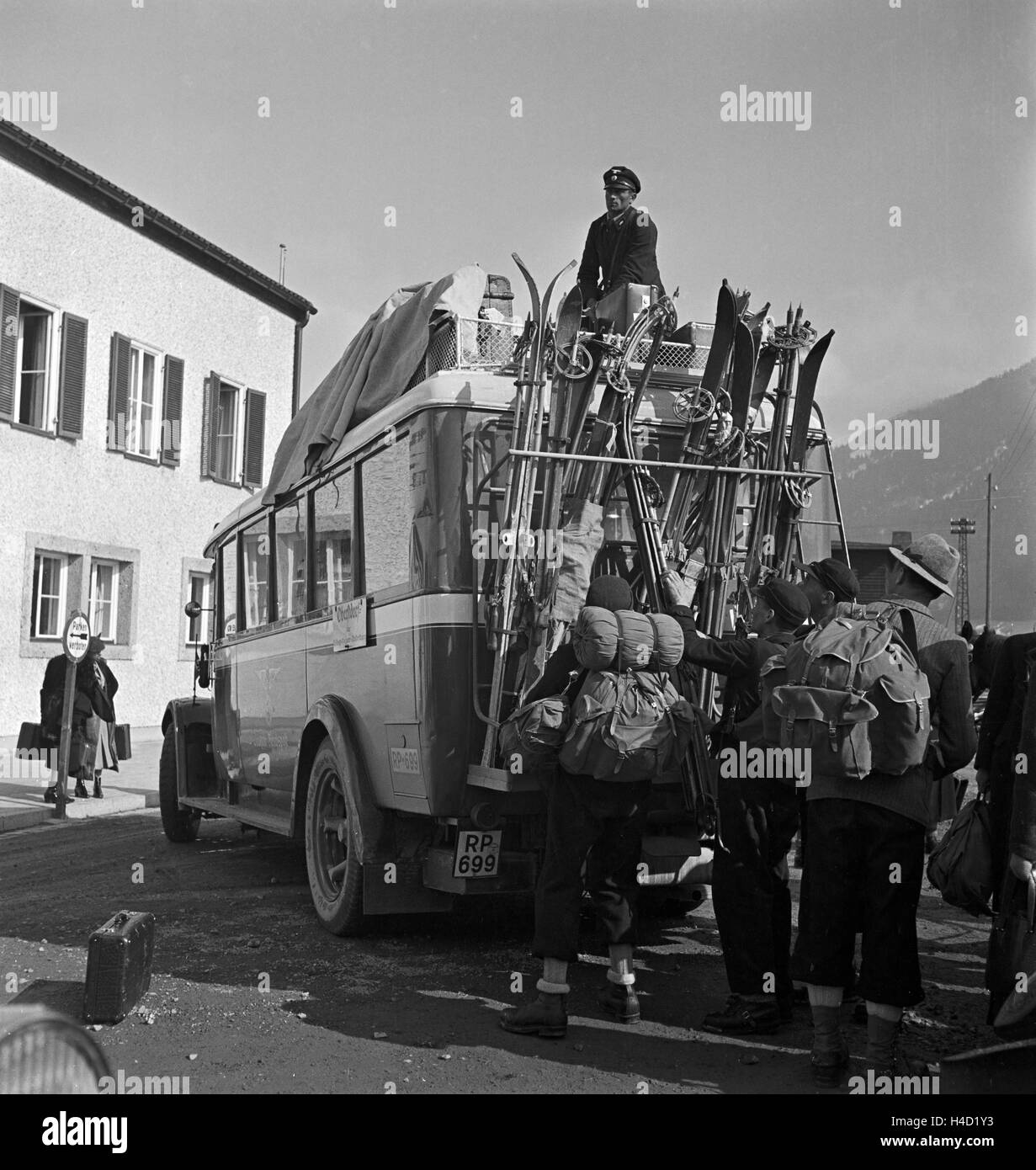 Ein Ausflug Nach Mittelberg in Österreich, 1930er Jahre Deutsches Reich. Eine Reise nach Mittelberg in Österreich, Deutschland der 1930er Jahre. Stockfoto