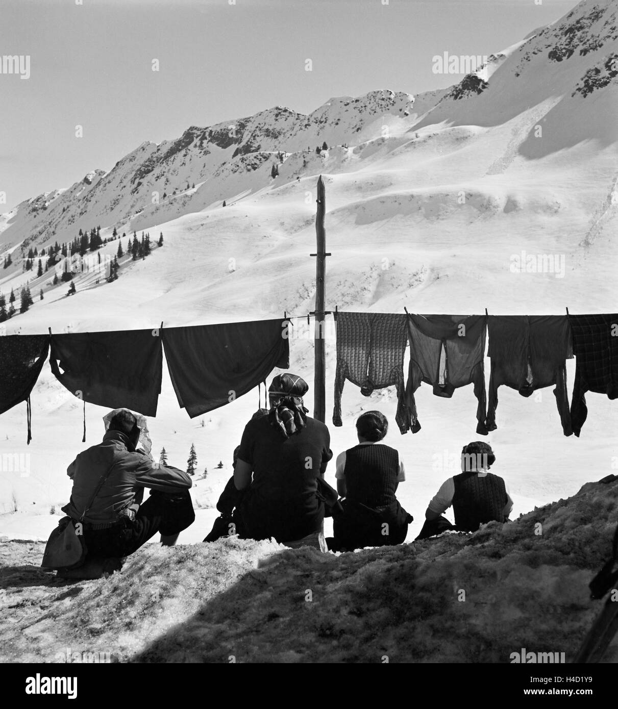 Ein Ausflug Nach Mittelberg in Österreich, 1930er Jahre Deutsches Reich. Eine Reise nach Mittelberg in Österreich, Deutschland der 1930er Jahre. Stockfoto