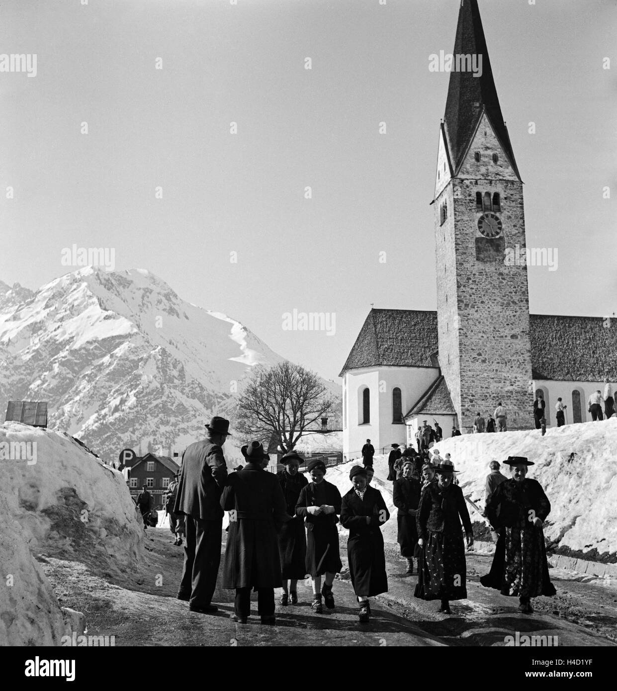 Ein Ausflug Nach Mittelberg in Österreich, 1930er Jahre Deutsches Reich. Eine Reise nach Mittelberg in Österreich, Deutschland der 1930er Jahre. Stockfoto