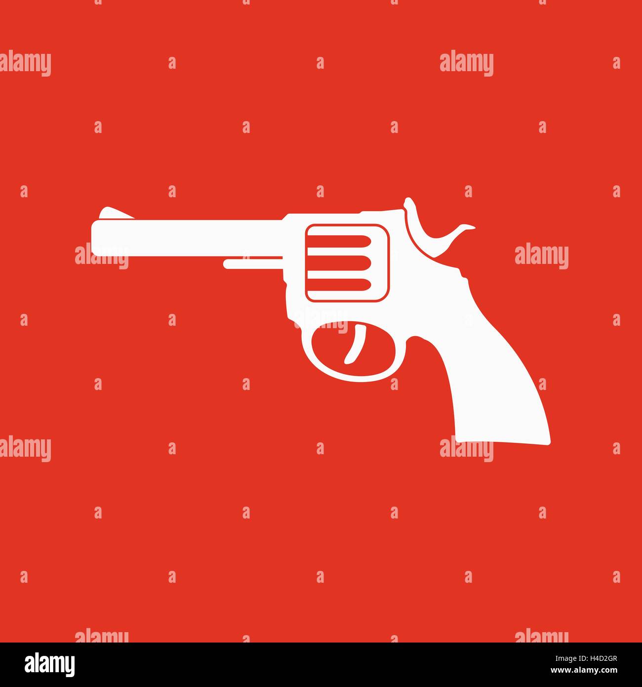 Das Revolver-Symbol. Pistole und Waffe Symbol. Wohnung Stock Vektor