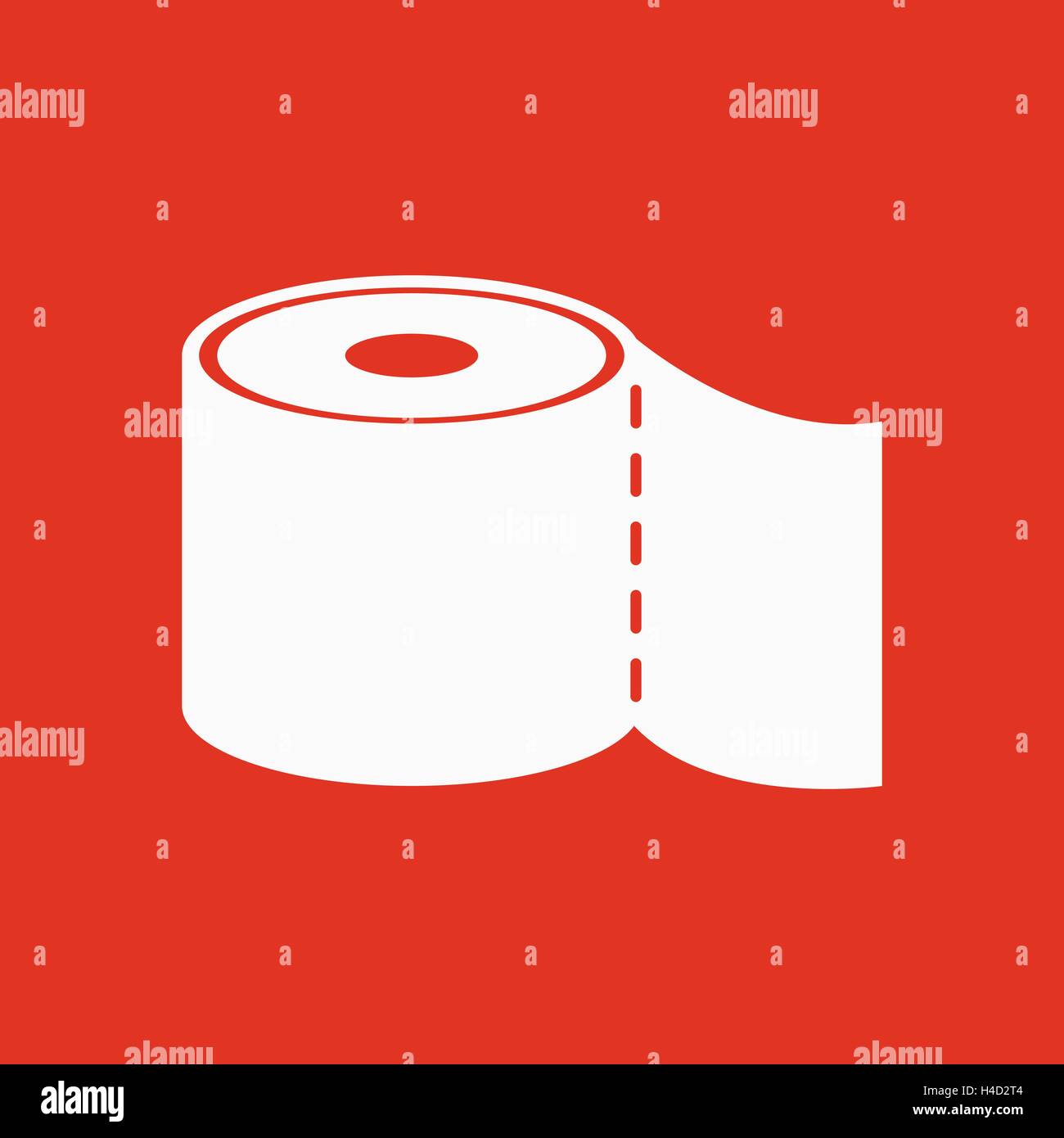 Das WC-Papier-Symbol. Badezimmer-Symbol. Wohnung Stock Vektor