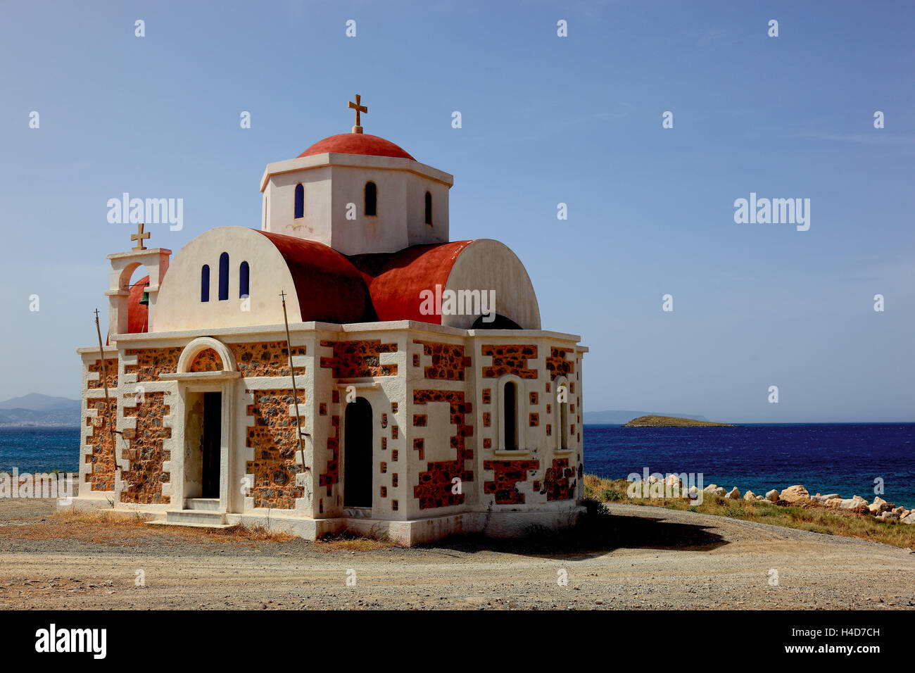 Kreta, kleine Kirche im Kretischen Meer schließen Pachia Ammos Stockfoto