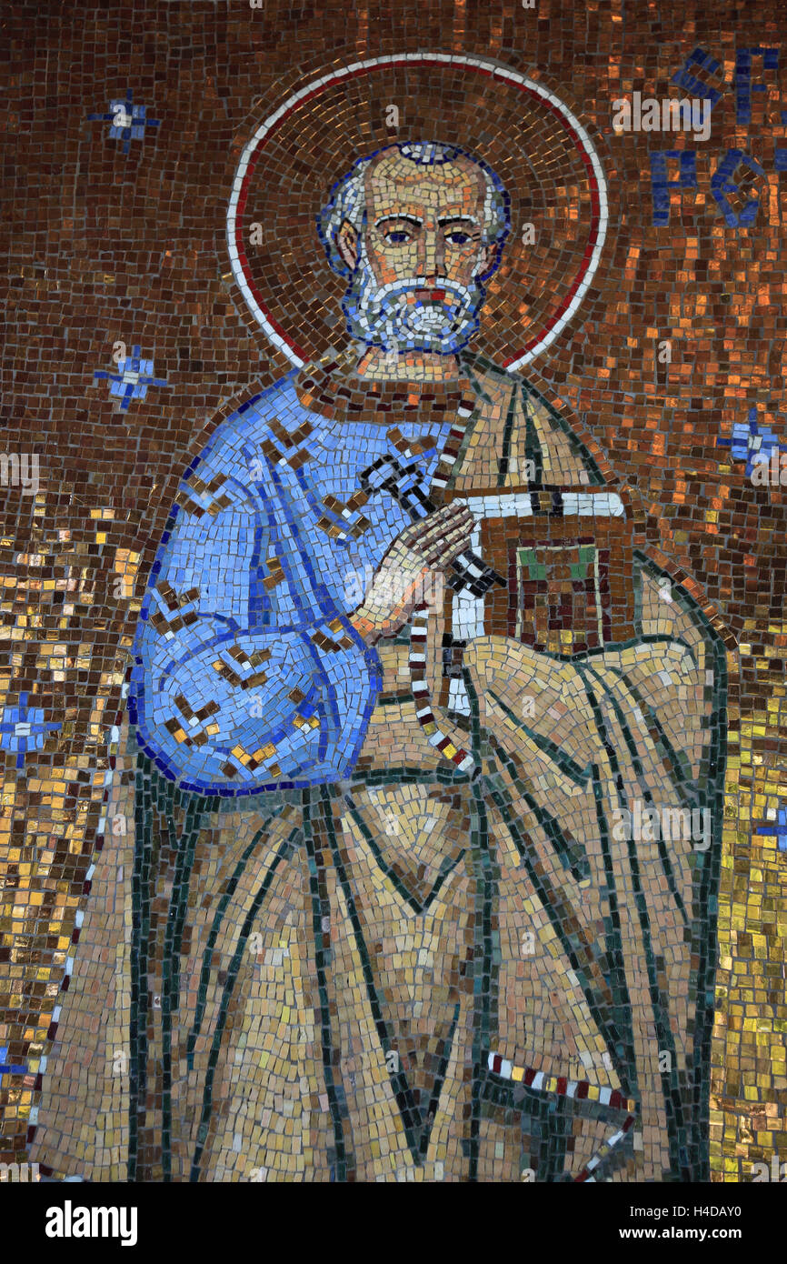 Mosaik-Bild in des Klosters Tiganesti mit Ciolpani, Snagov, große Walachei, Rumänien Stockfoto