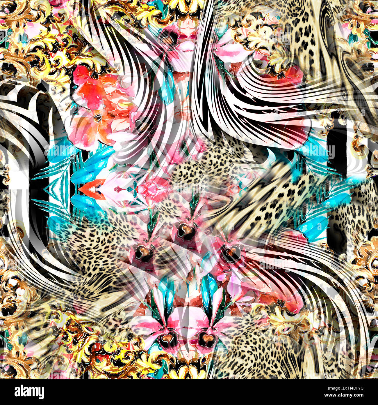 Textur von print Stoff Streifen Leopard für Hintergrund Stockfoto