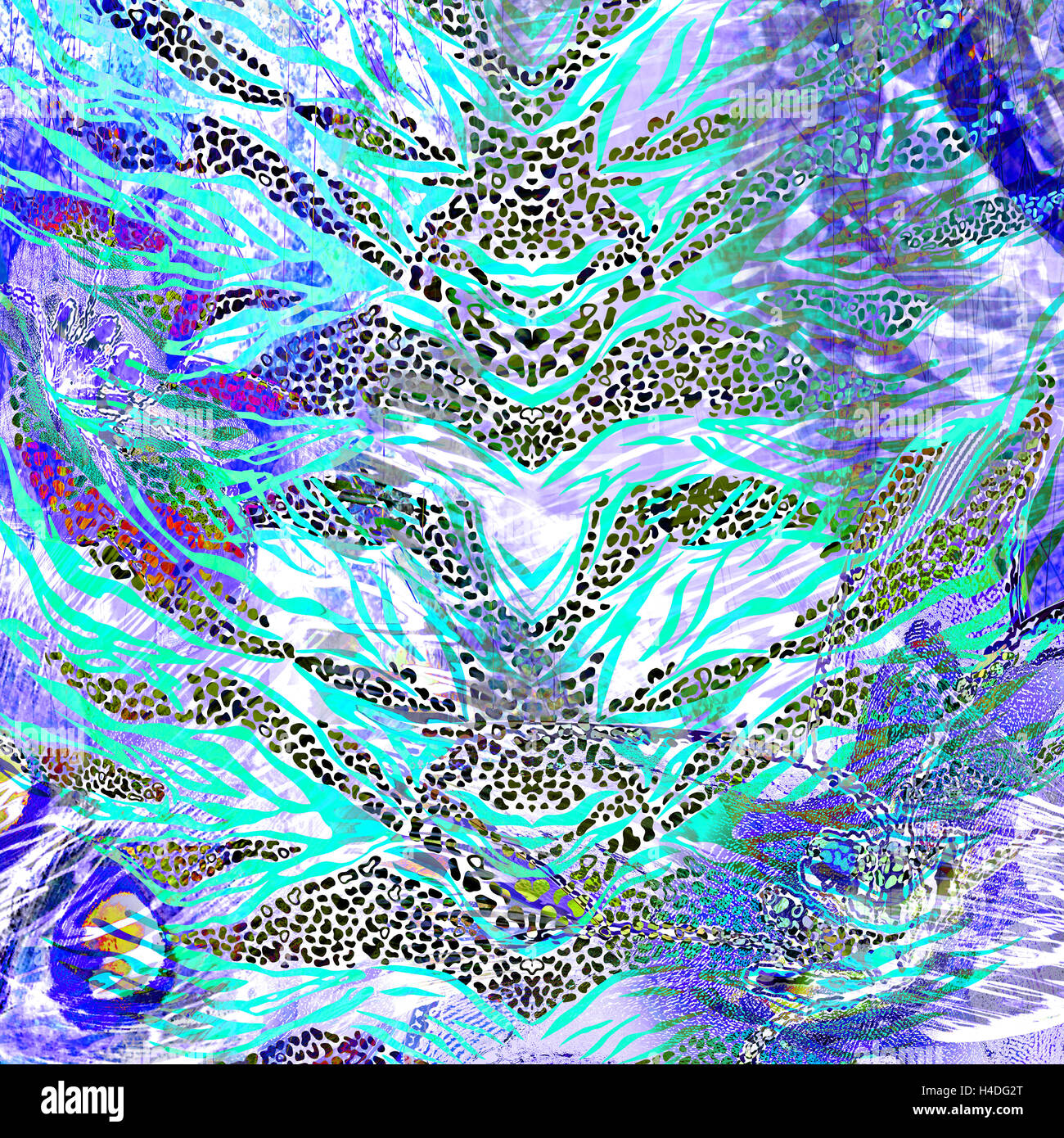 Textur von print Stoff gestreifte Zebra und Leopard für Hintergrund Stockfoto