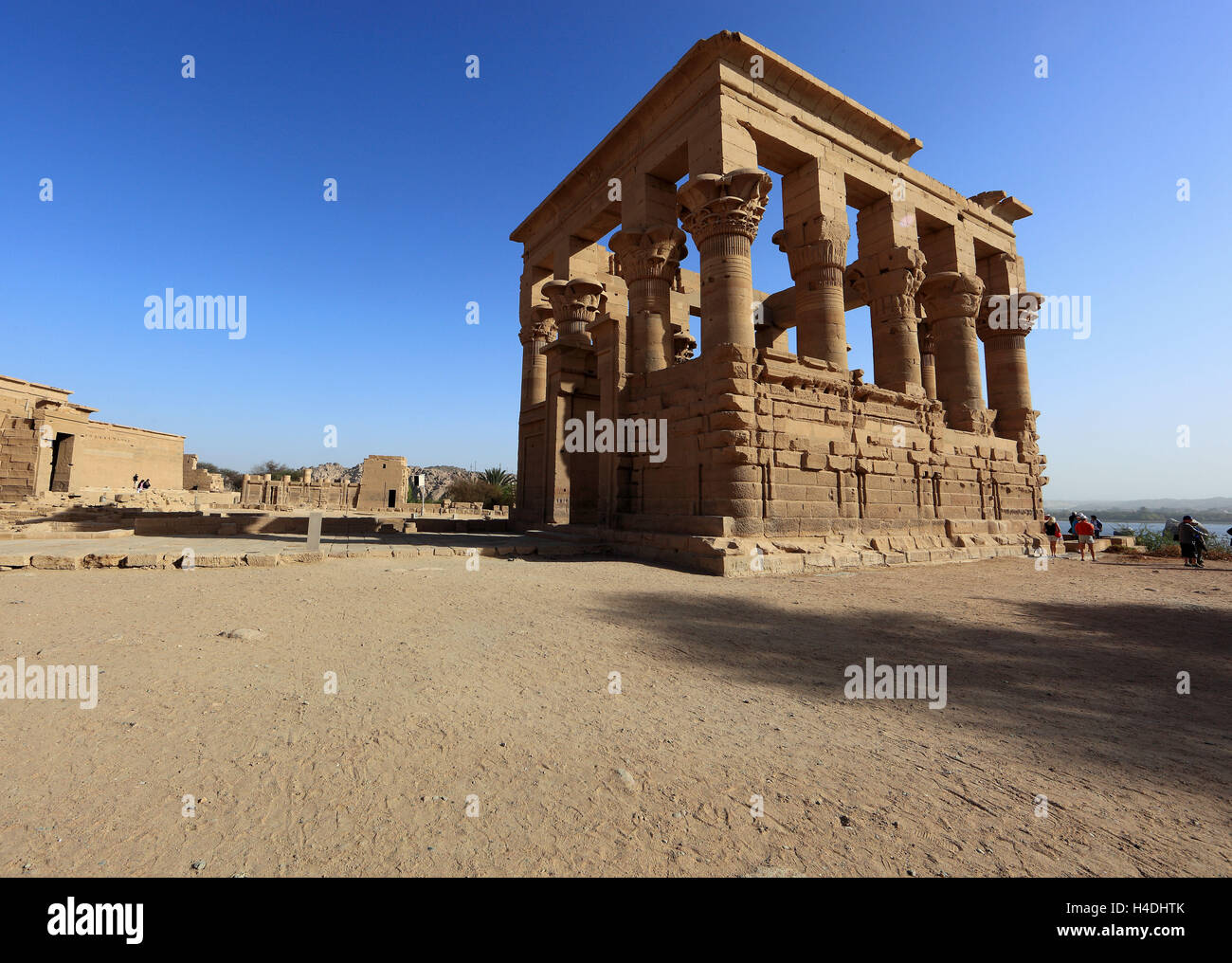 Isistempel, Isis Tempel Philae auf der Insel Agilkia, Isis-Tempel, Kiosk Trajan, Teil der Tempelanlage, Afrika, Oberägypten, Stockfoto