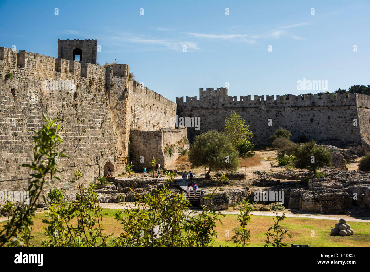 Rhodos, Stadtmauer Stockfoto