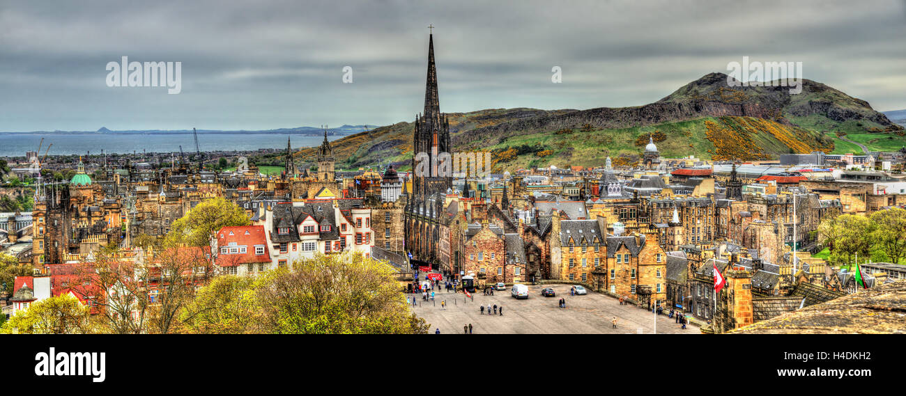 Panorama von Edinburgh von der Burg - Schottland Stockfoto