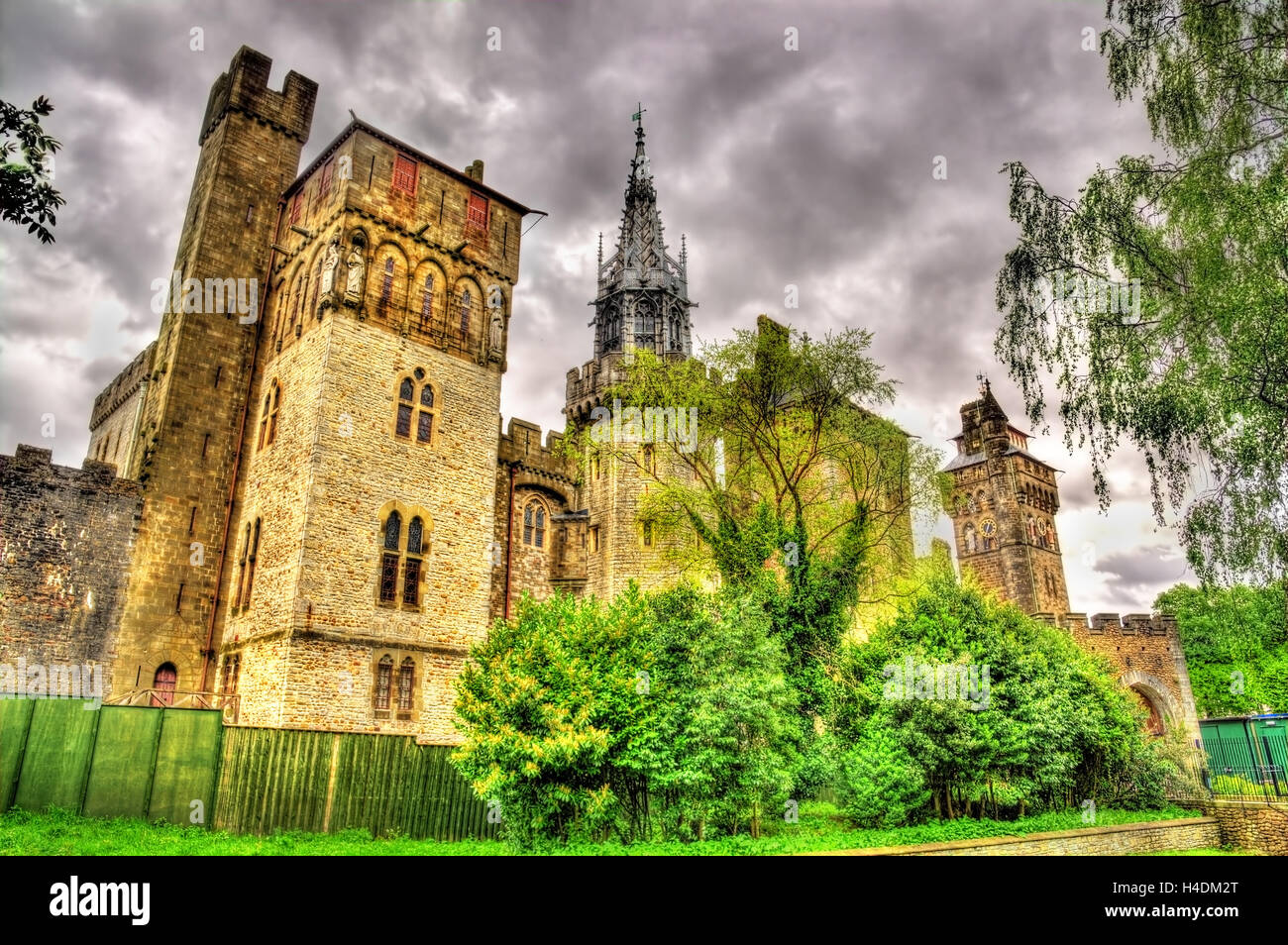 Ansicht von Cardiff Castle - Wales, Großbritannien Stockfoto