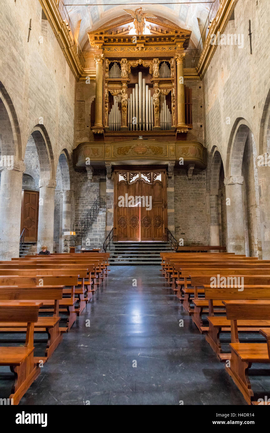 Albenga Kathedrale St. Michael Interieur, Albenga, Provinz von Savona, Ligurien, Italien Stockfoto