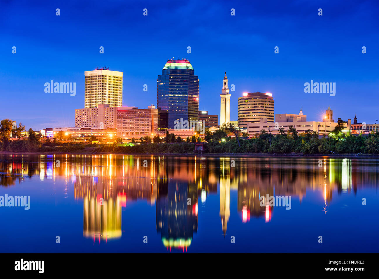 Skyline von Springfield, Massachusetts, USA. Stockfoto