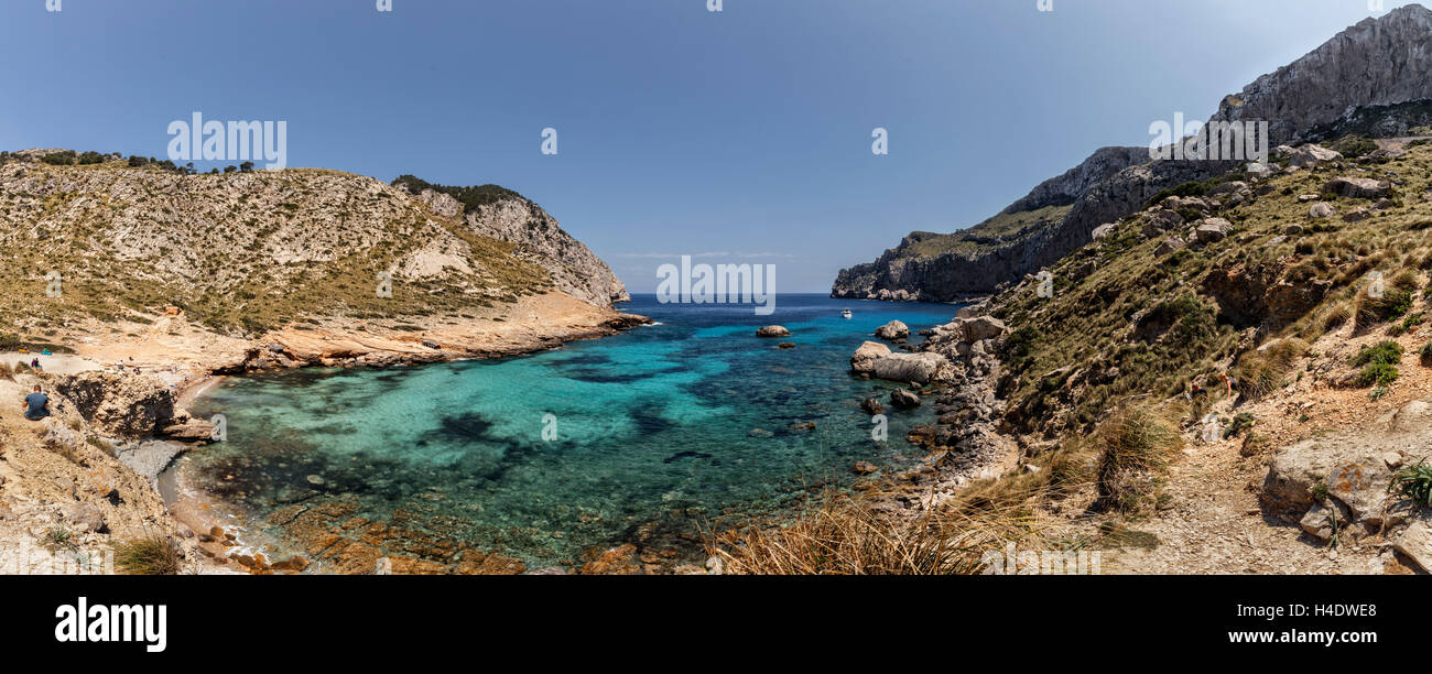 Spanien, die Balearen Insel Mallorca, Cala Figuera, Steinstrand, Stockfoto