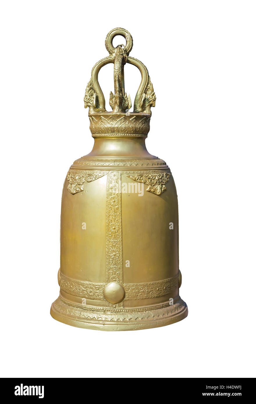 Goldene Glocke.  isoliert auf weißem Hintergrund Stockfoto