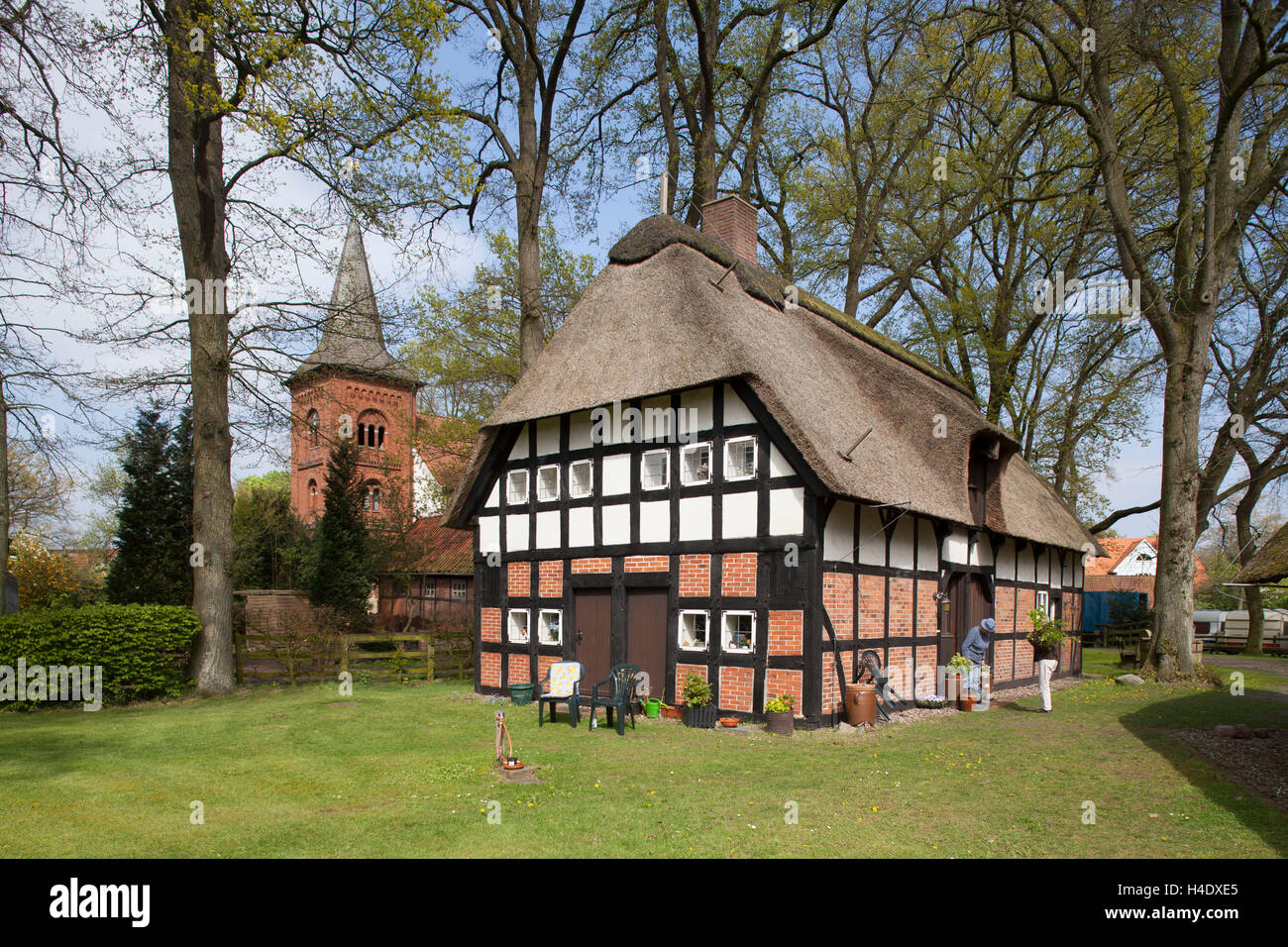 Deutschland Niedersachsen Fischerhude Haus Irmintraut Mit Dorf