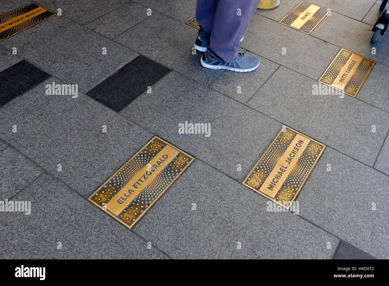 Walk Fame des Apollo Theaters an der 125th Street Harlem.Manhattan,New York City, USA Stockfoto