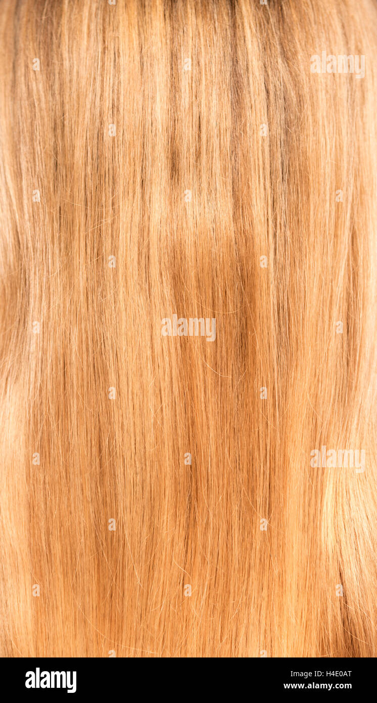 Blonde Haare Blonde hautnah. Haarstruktur. Stockfoto