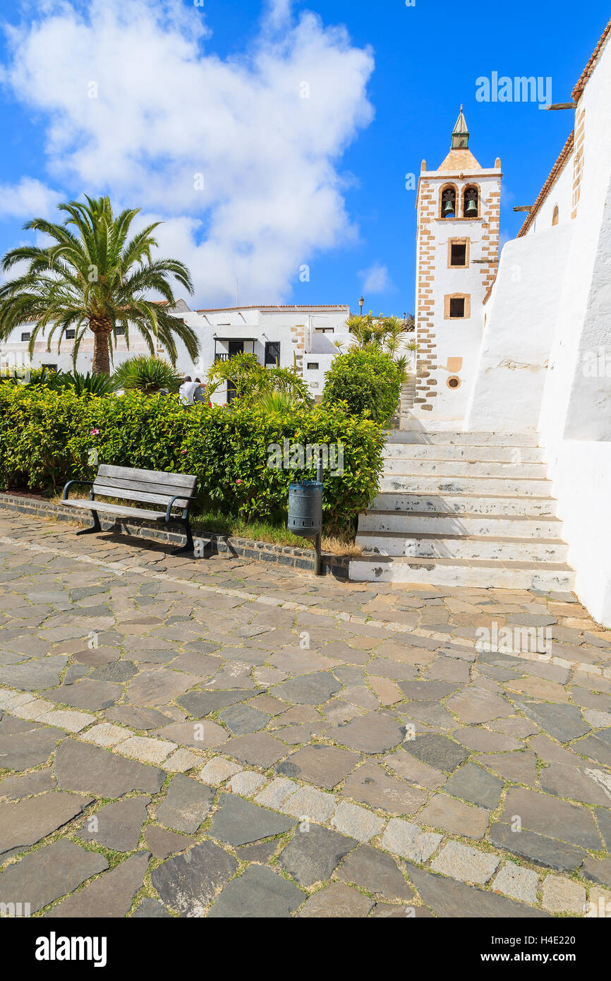 Schritte zum schönen Kathedrale Santa Maria de Betancuria Fuerteventura, Kanarische Inseln, Spanien Stockfoto