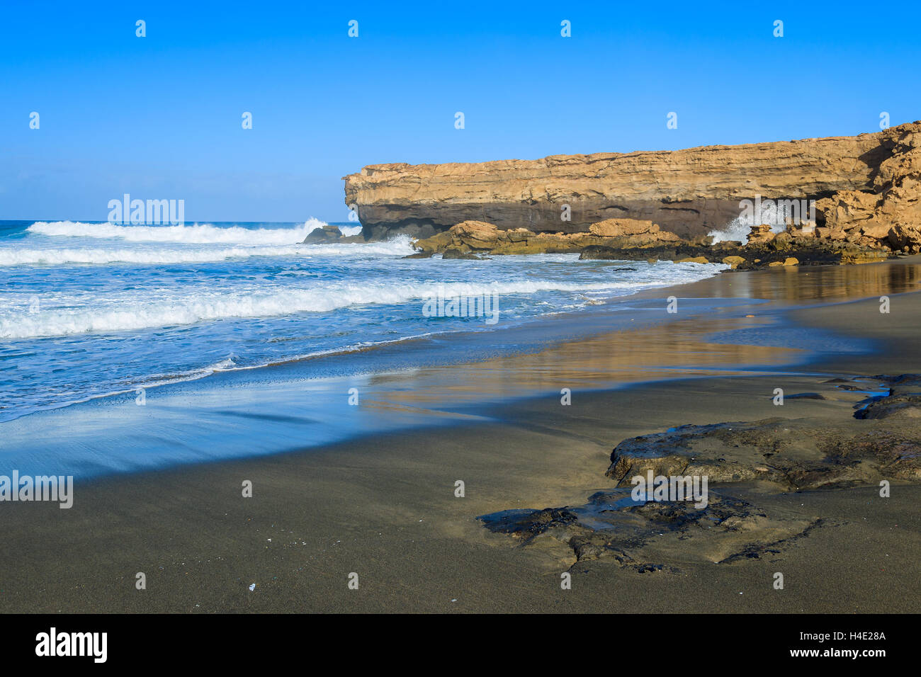 La Pared Strand und schönen Bucht an der westlichen Küste von Fuerteventura, Kanarische Inseln, Spanien Stockfoto