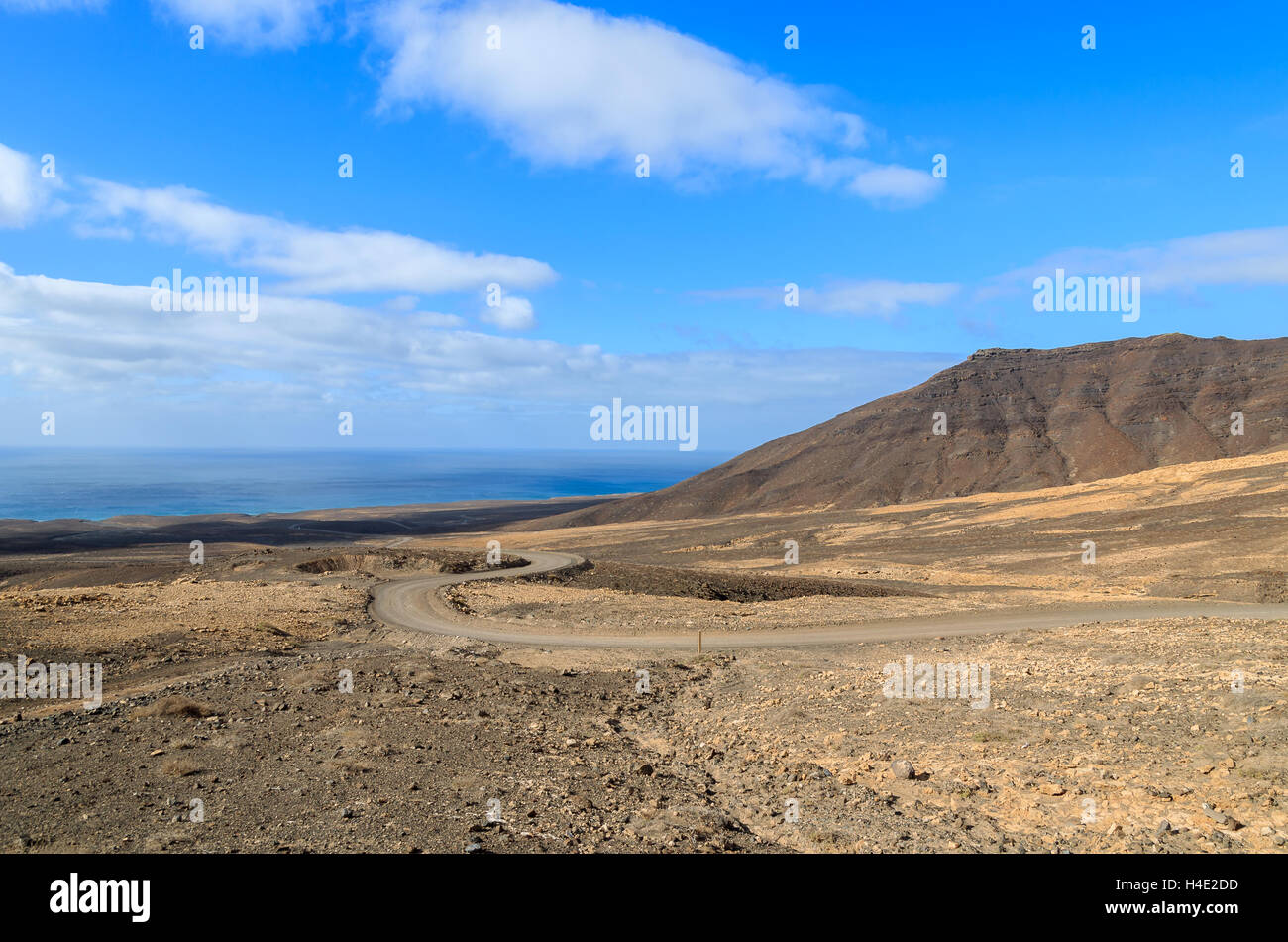 Lokalen Schotterstraße von Morro Jable Cofete Strand Jandia Peninsula, Fuerteventura, Kanarische Inseln, Spanien Stockfoto