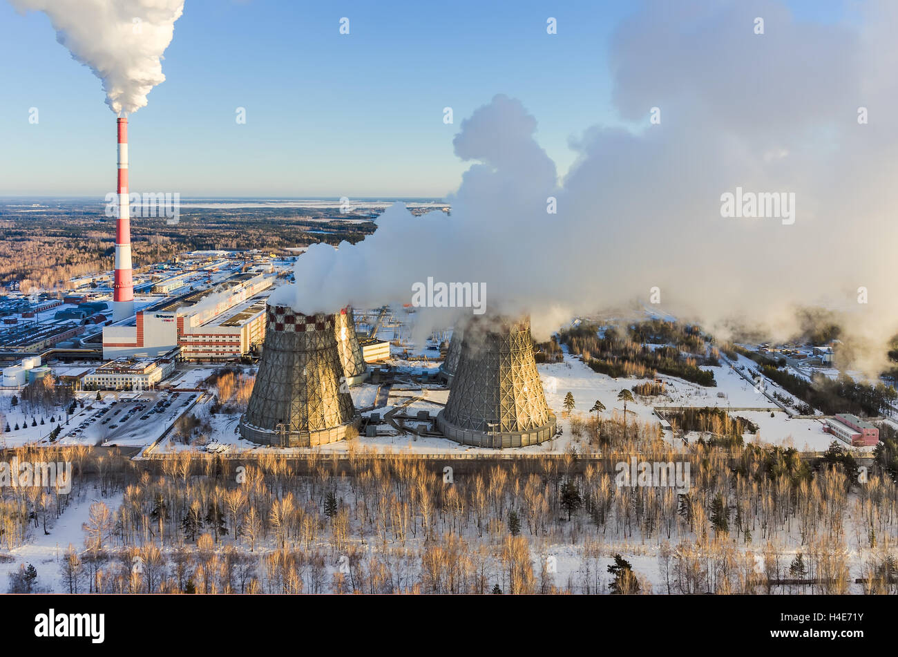 Kombinierte Wärme- und Stromerzeugung Fabrik. Tyumen. Russland Stockfoto