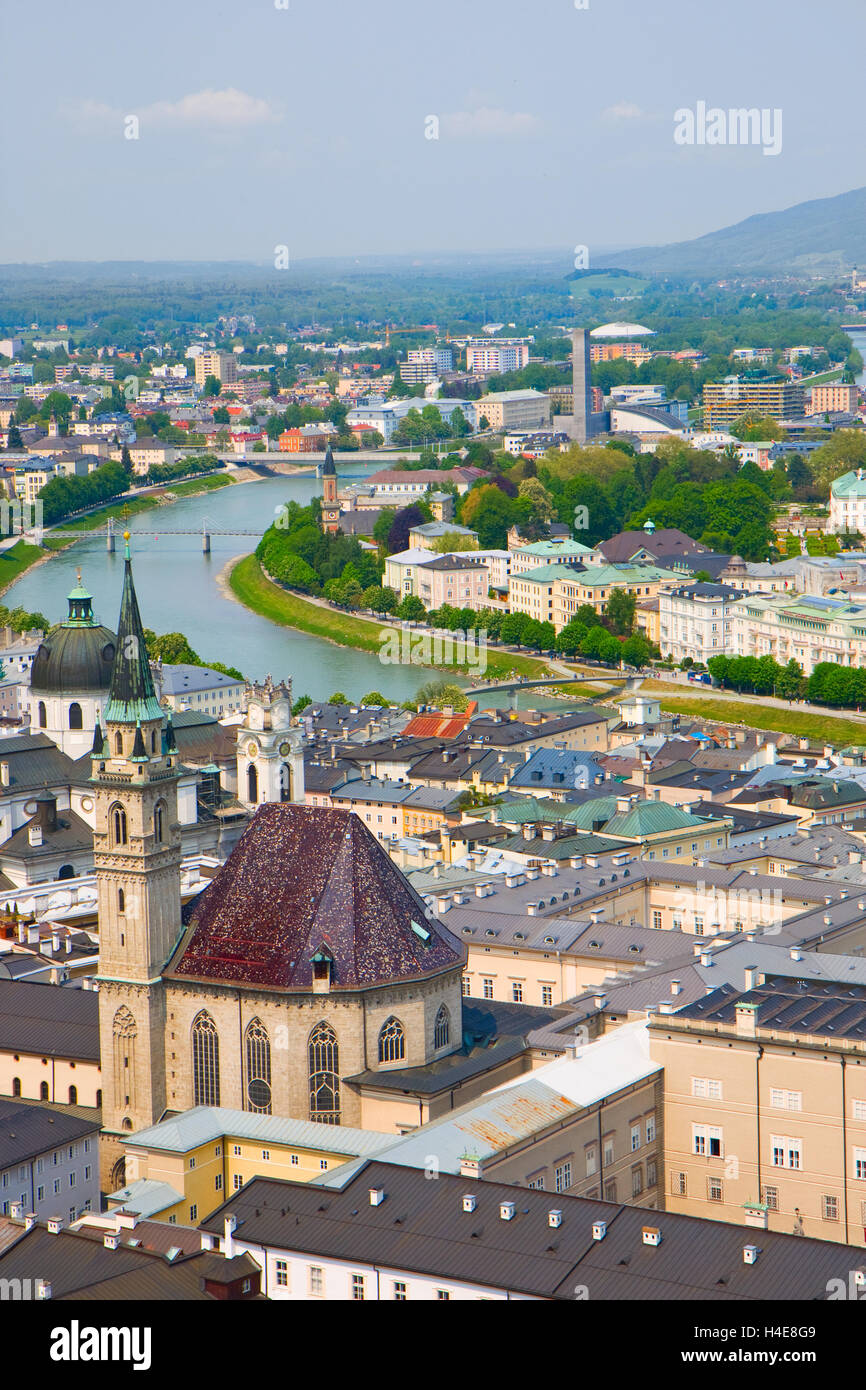 Blick auf die Stadt Salzburg, Mozart-Gemeinde in Österreich Stockfoto