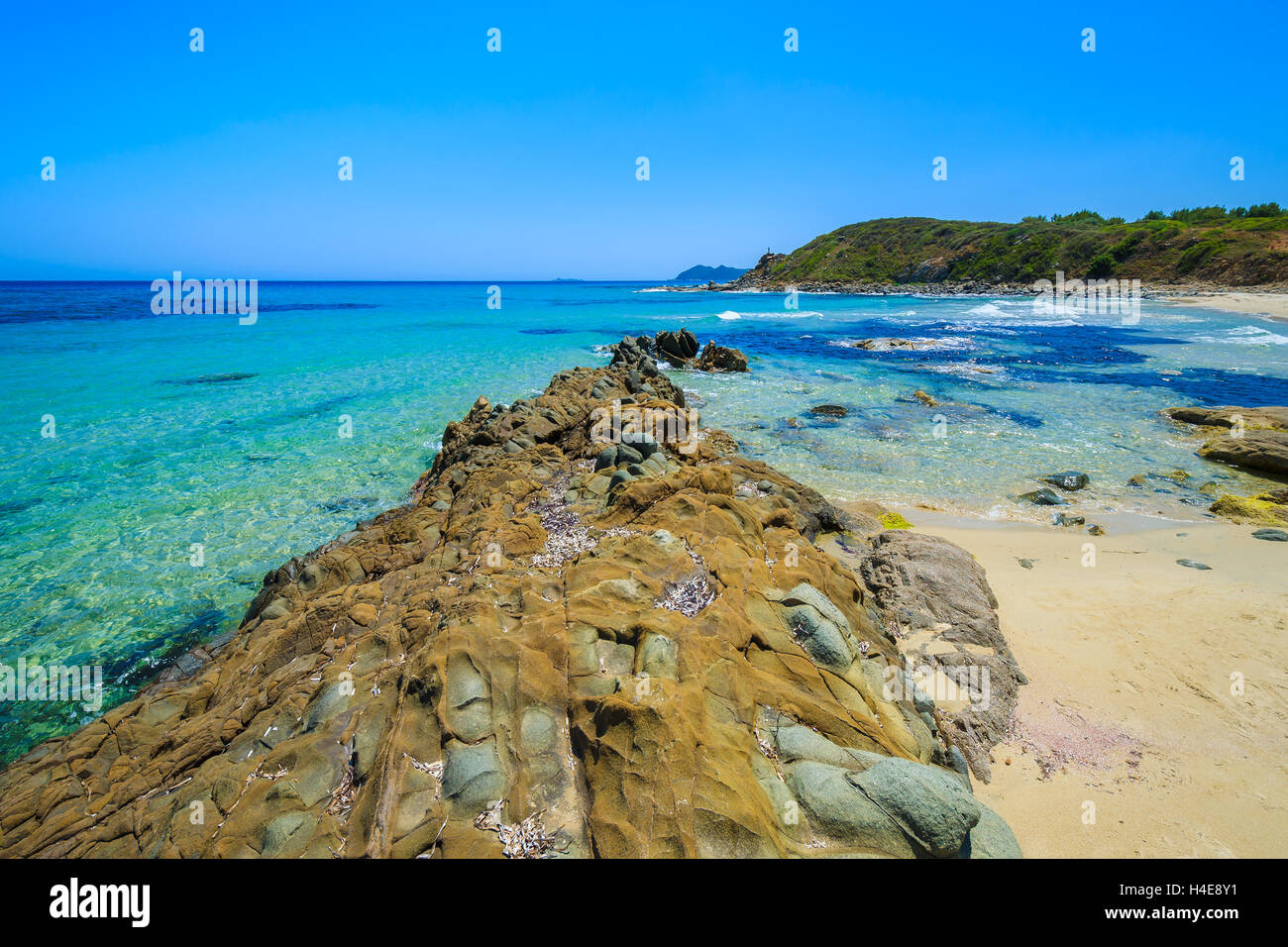 Peppino Strand und Kristall klaren türkisblauen Meer, Insel Sardinien, Italien Stockfoto