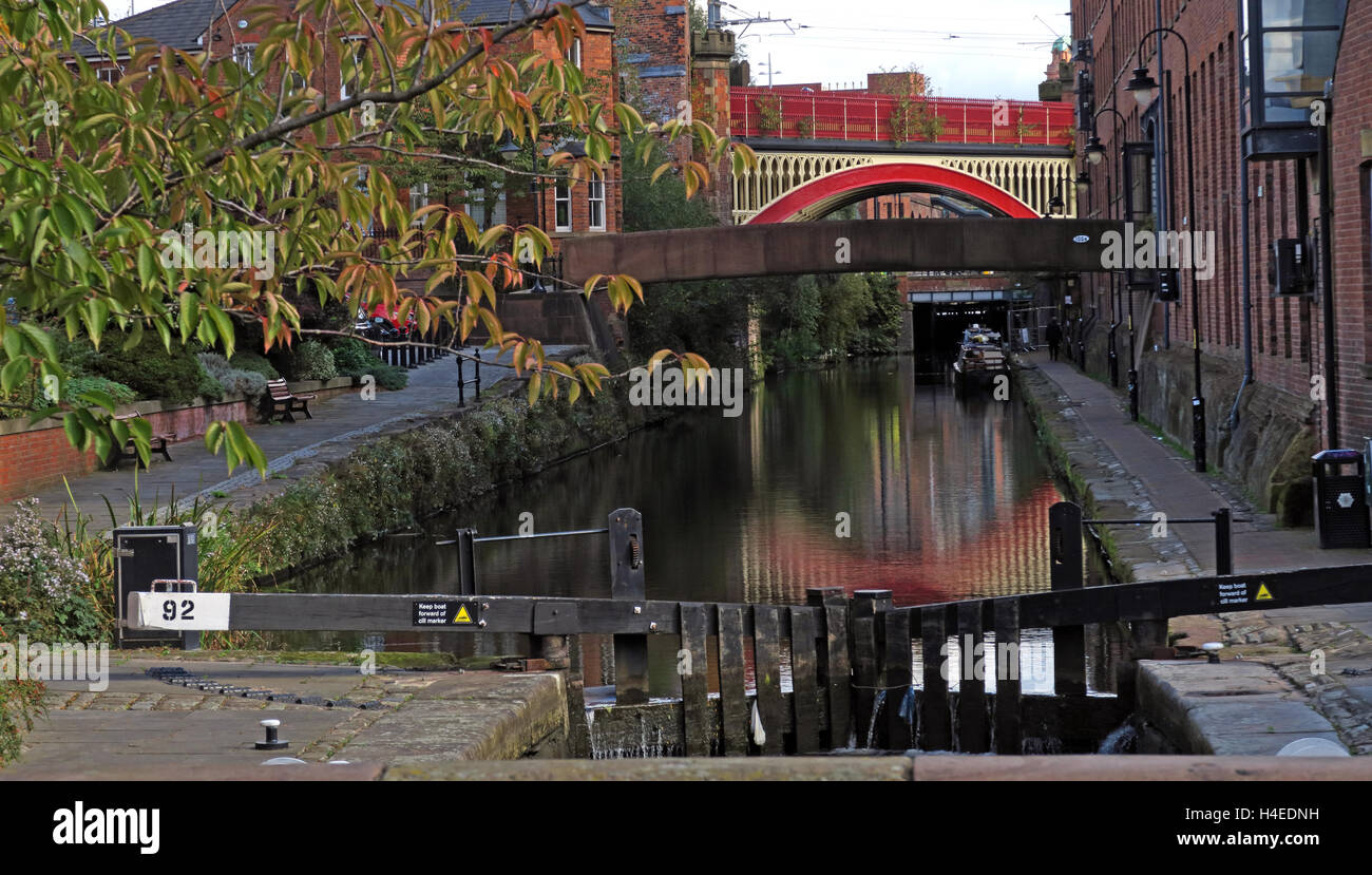 Lock92, Rochdale Kanal Castlefield, Manchester City Centre, Lancs, England, Vereinigtes Königreich Stockfoto