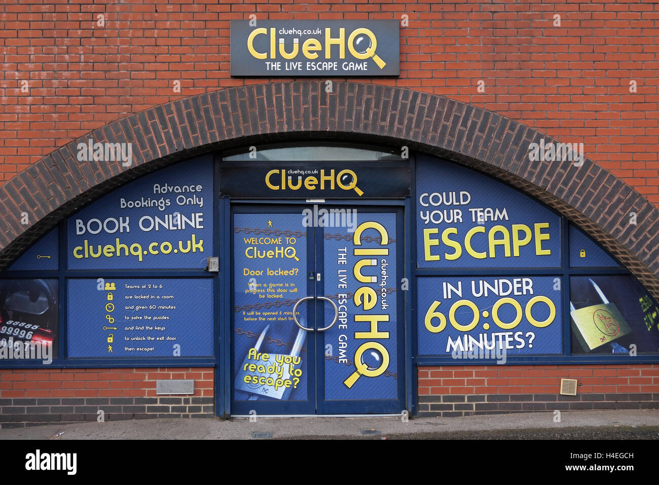 ClueHQ, die Live Escape Game, Warrington, Cheshire, England Stockfoto