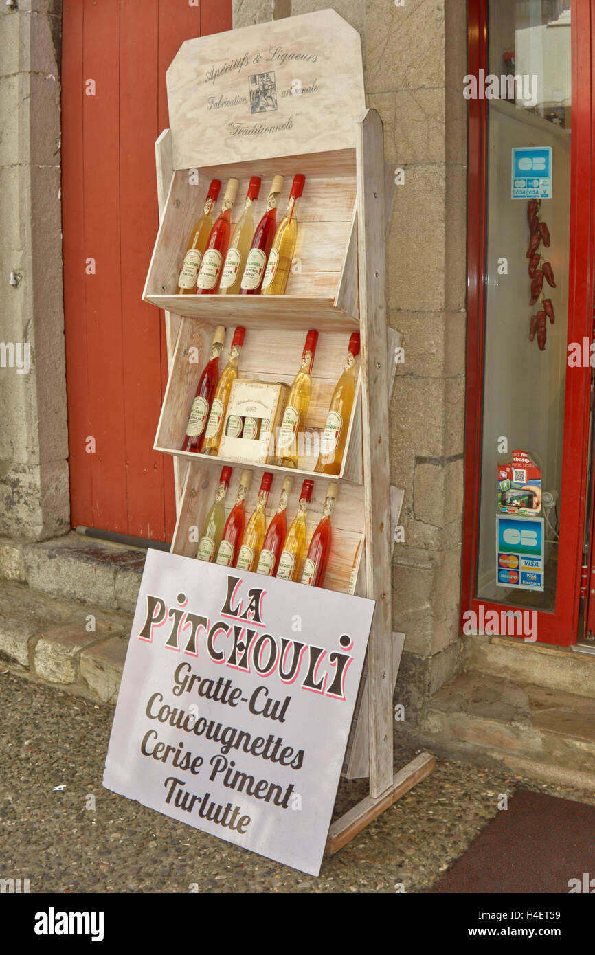 Stehen Sie regionale Produkte Shop in Espelette. Baskisches Land. Pyrenäen-Atlantiques.France. Stockfoto