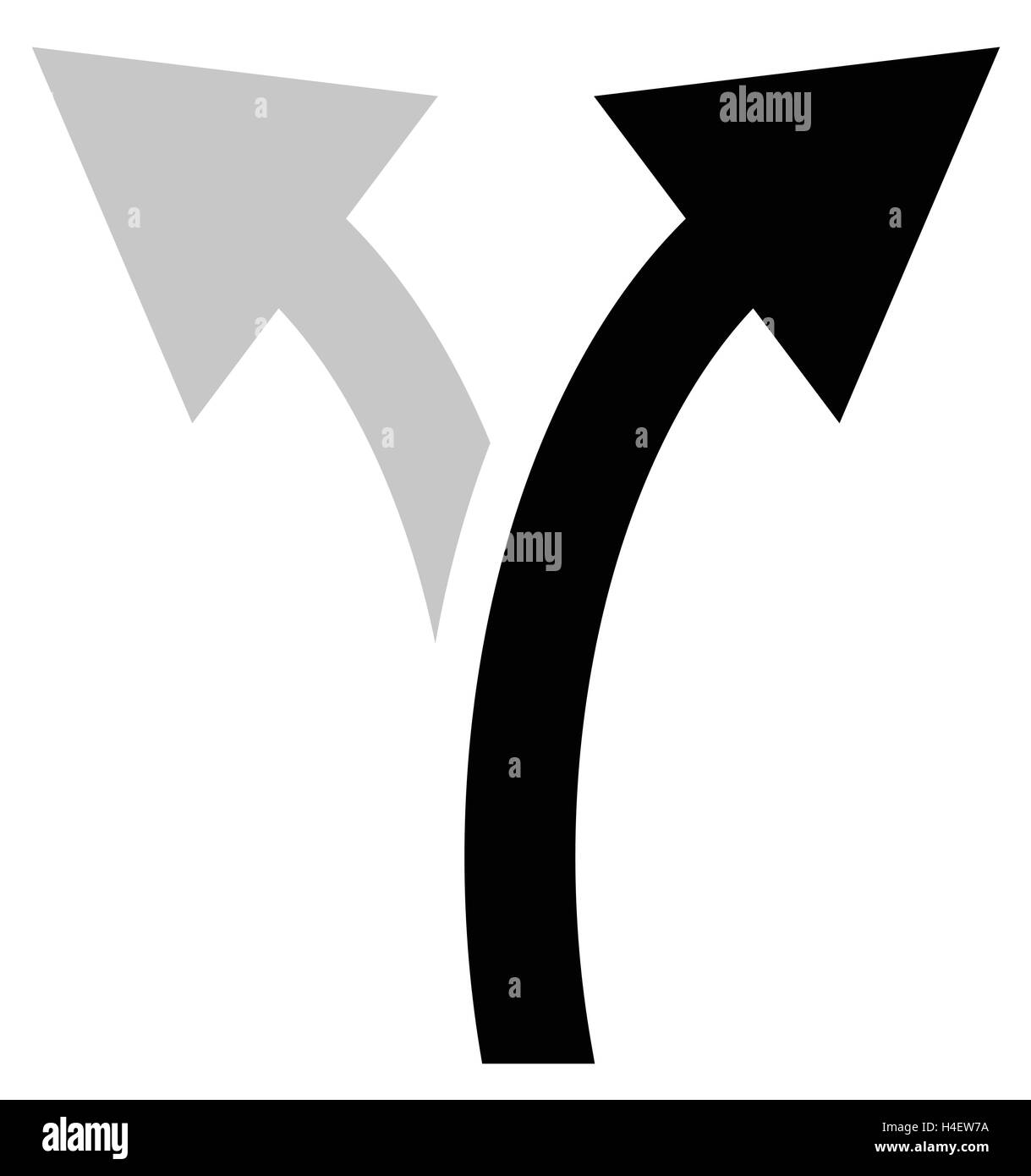 Zwei Wege Pfeil Symbol Pfeil Symbol Gekrummte Pfeile Links Und Rechts Stock Vektorgrafik Alamy