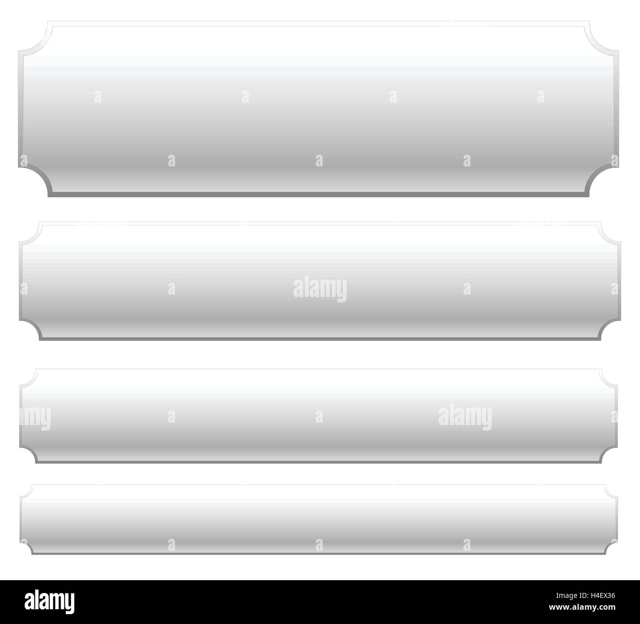 Satz von rechteckigen Banner, Button, Plaque-Hintergrund-shapes Stock Vektor