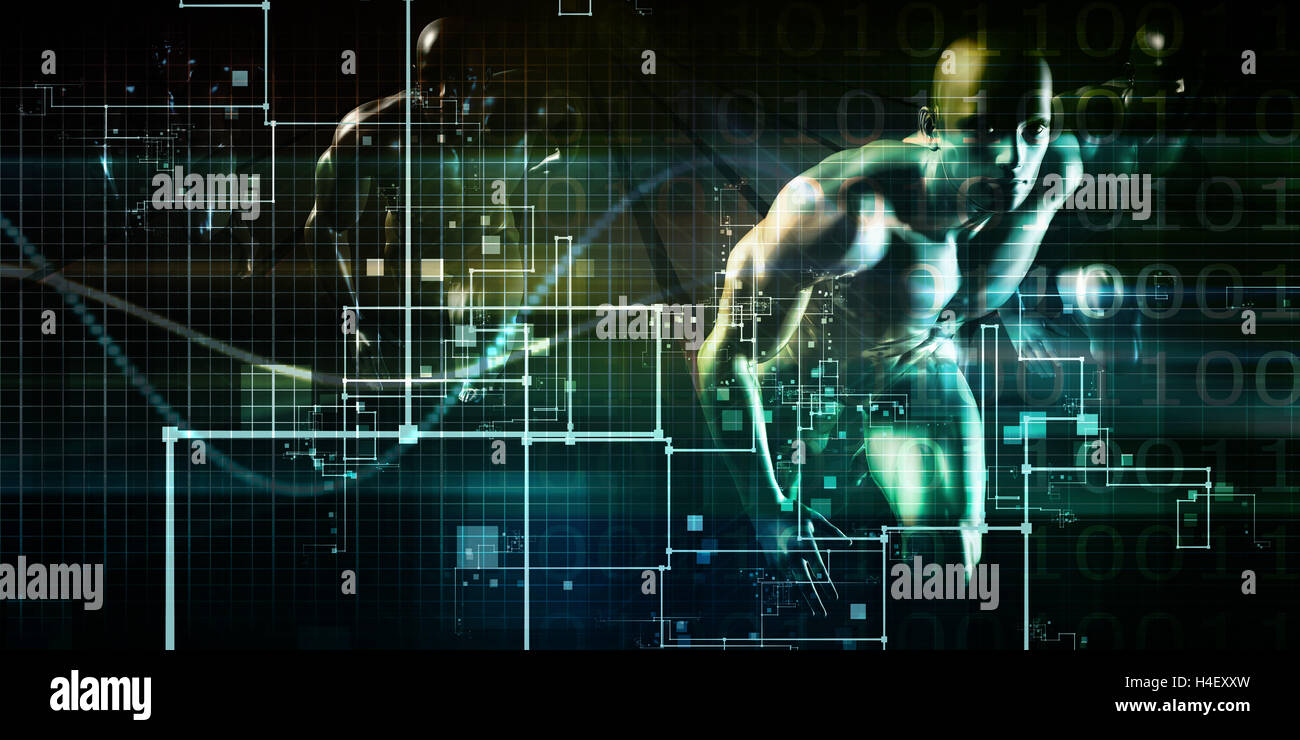 Künstliche Intelligenz KI neuronales Netz Logik Kunst Stockfoto