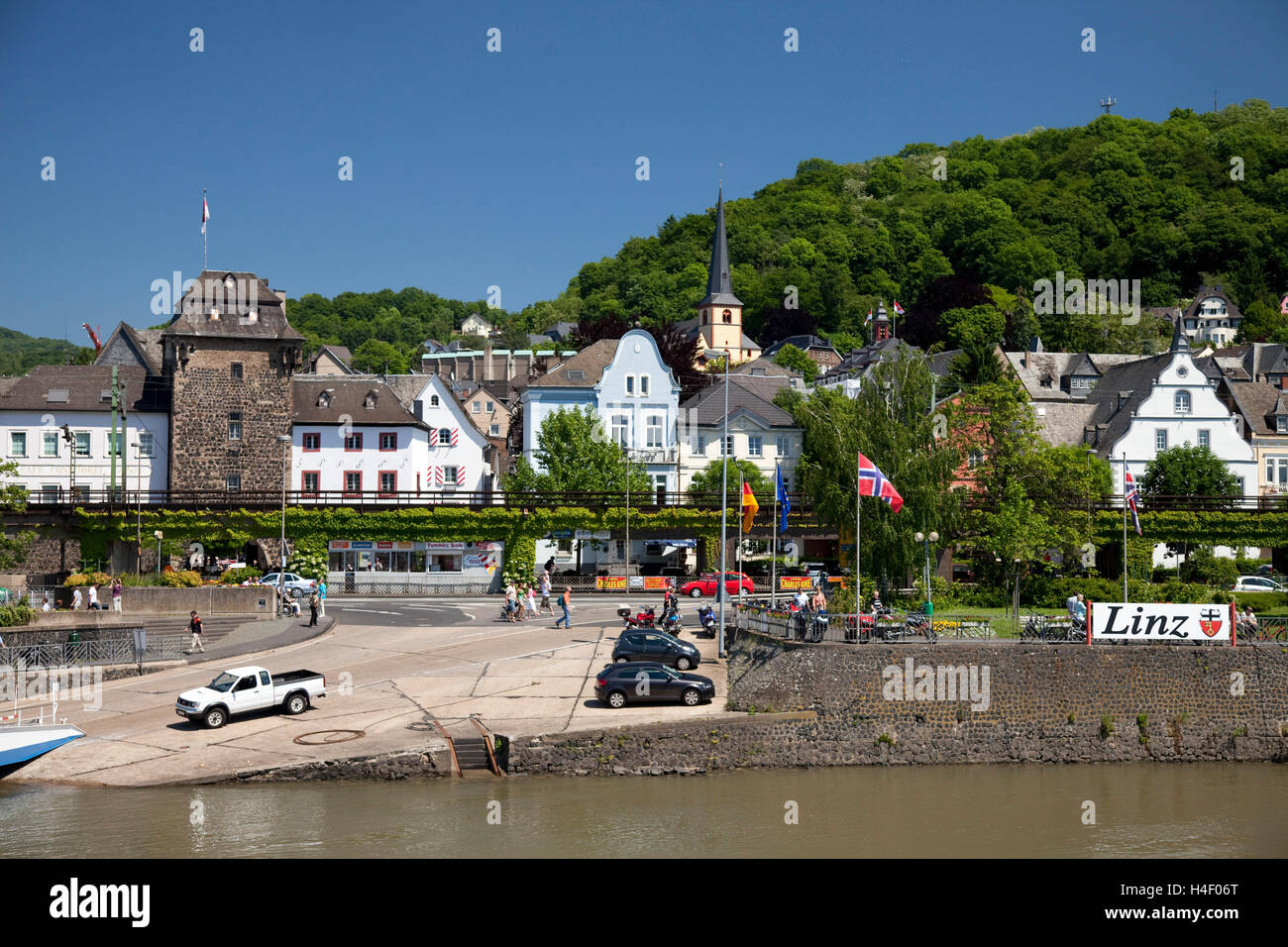 Rheinpromenade, Linz bin Rhein, Rheinland, Rheinland-Pfalz ...
