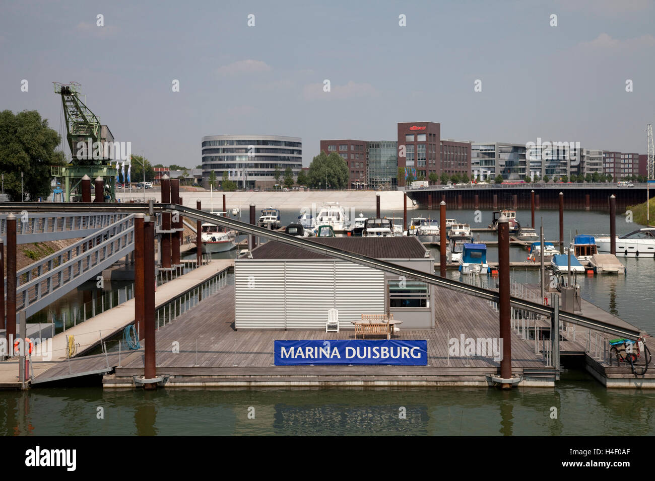 Marina, Innenhafen, Duisburg, Ruhrgebiet Region, North Rhine-Westphalia Stockfoto