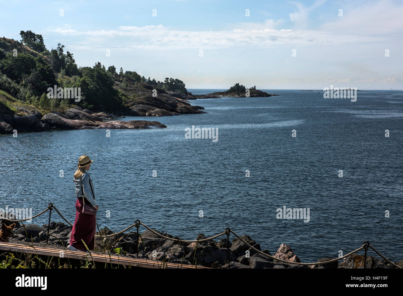 Blick auf Vallisaari Insel, Helsinki, Finnland Stockfoto