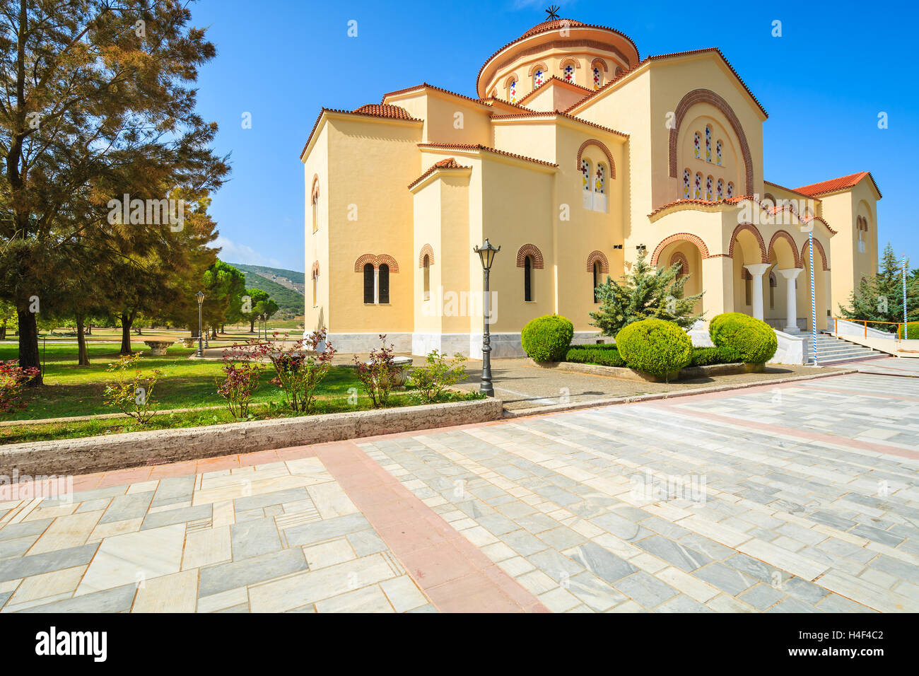 Schöne alte Kloster Agios Gerasimos auf Kefalonia Island, Griechenland Stockfoto
