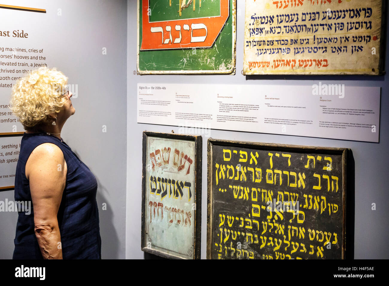 New York City, NY NYC Lower Manhattan, Chinatown, Eldridge Street Synagogue Museum, 1887, Immigrantenerfahrung, Religion, Judentum, Ausstellungsausstellung Collecti Stockfoto