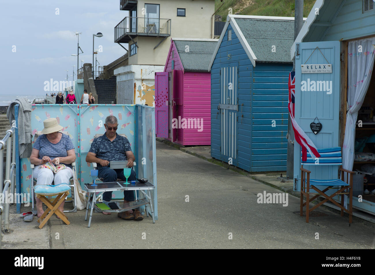 Sheringham A very British Badeort an der Norfolk-Küste, England. Stockfoto