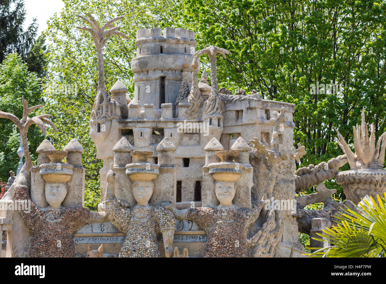 Le Palais Ideal, Ideal-Palast von Ferdinand Cheval, Hauterives, Departement Drome, Frankreich Stockfoto