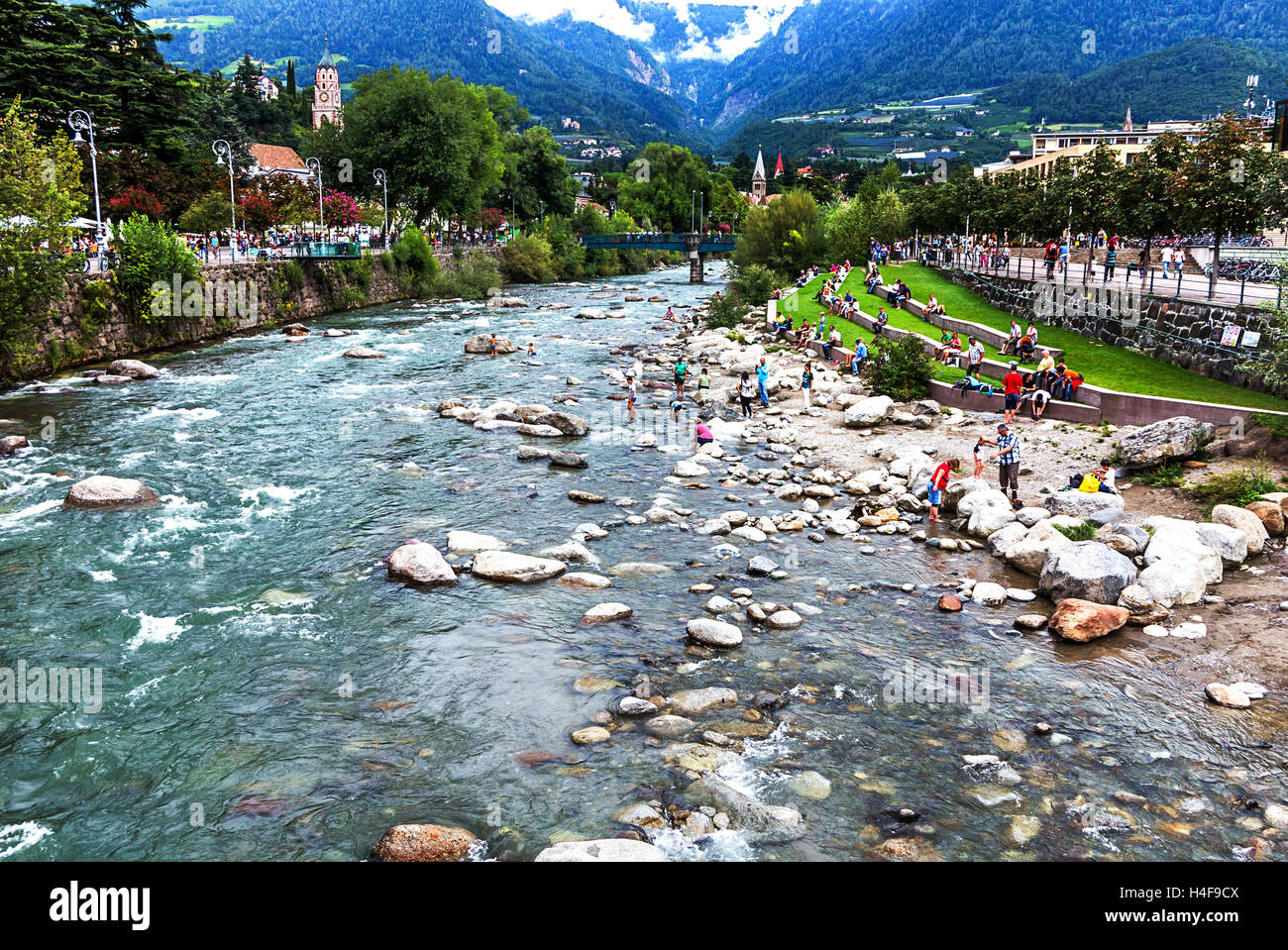 Alpine Landschaft - Meran, Südtirol, Italien Stockfoto