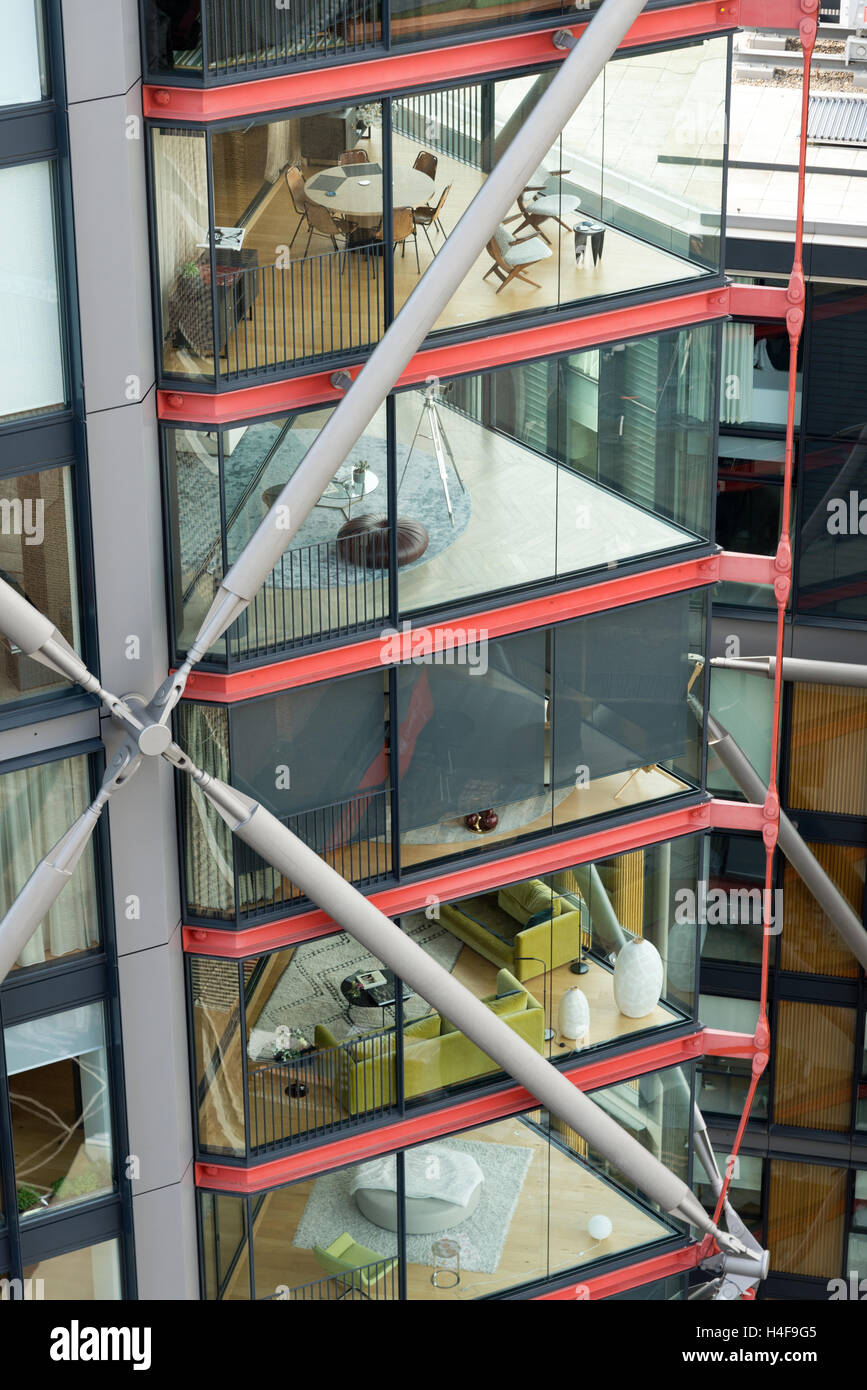 Blick von der Tate Modern Schalter Wohnhauserweiterung in Wohnungen von der Neo Bankside Gebäude, London, England, UK Stockfoto