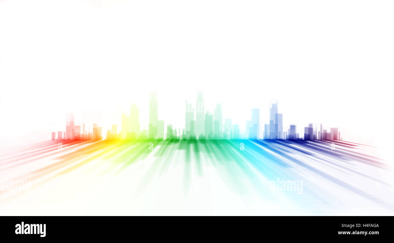 Stadt Skyline Illustration - Stadt-Panorama-Grafik-design Stockfoto