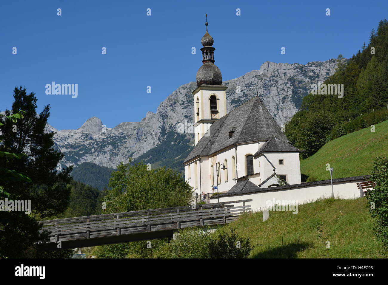 Berchtesgaden, Deutschland - 25. August 2016 - Kirche St. Sebastian in Ramsau am Dachstein Stockfoto