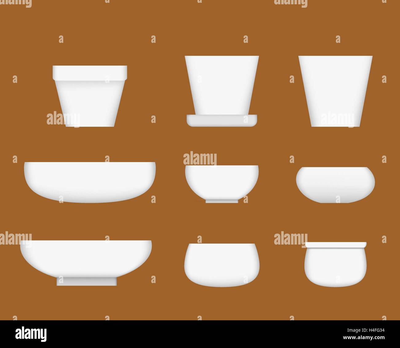 Weiße Keramik Schüssel im realistischen Stil, Vektor-design Stock Vektor