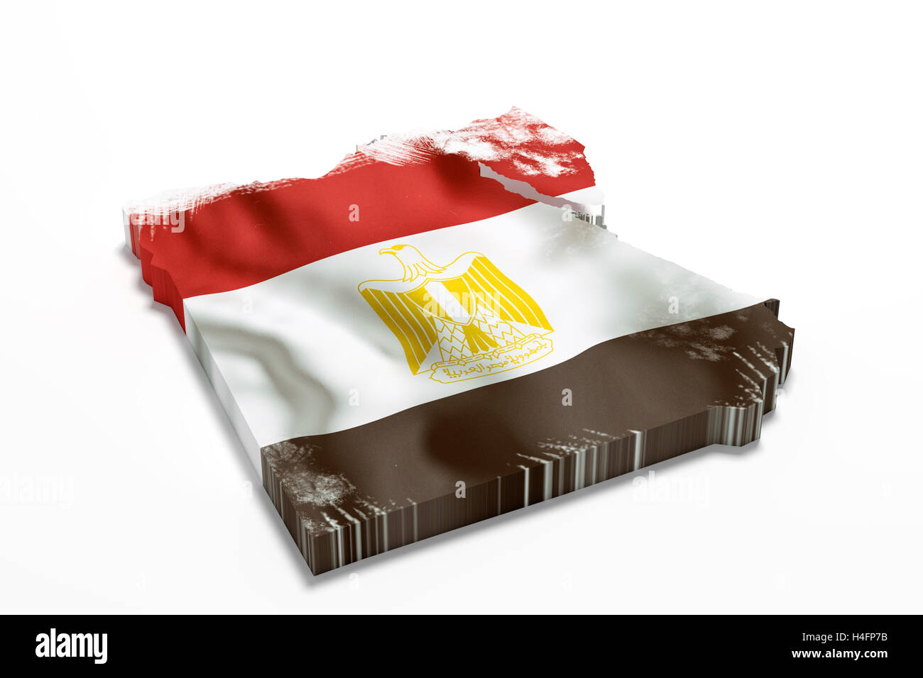 3D Rendering von Ägypten Karte und Flagge. Stockfoto