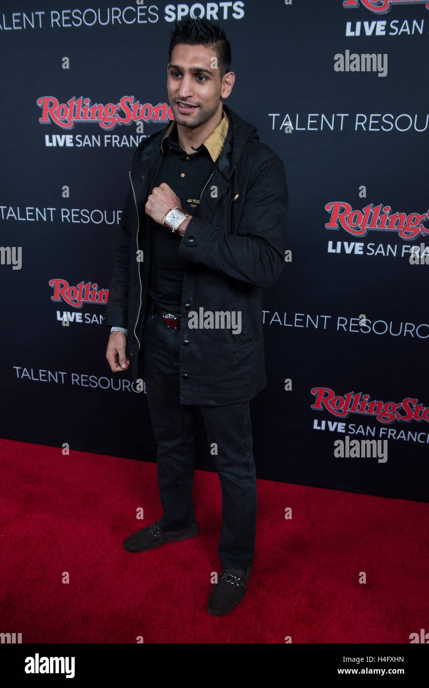 Amir Khan geht den roten Teppich auf der Rolling Stone-party Stockfoto