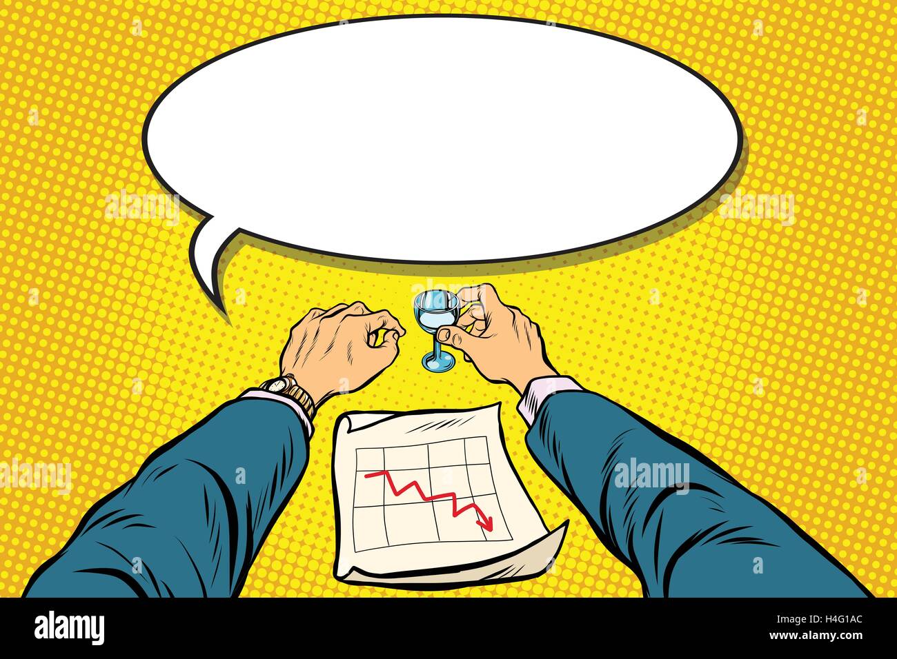 Geschäft ist schlecht, der Geschäftsmann betrunken Stock Vektor