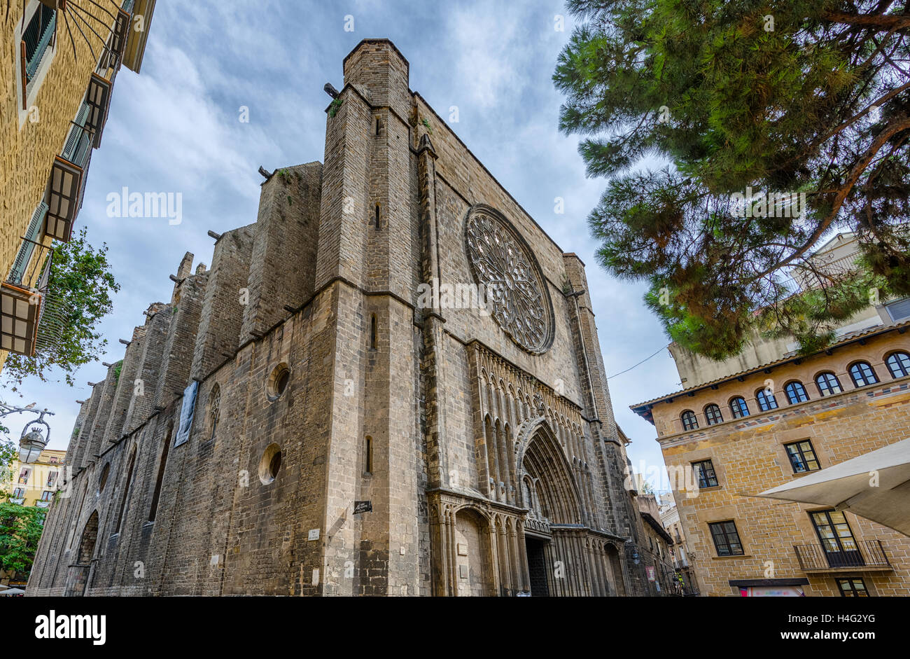 Alte gemauerte Kirche Mare de Deu Betlem in Barcelona, Spanien Stockfoto